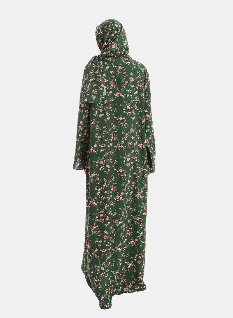Andora Patterned Isdal for Women - Green & Pink - Image 4