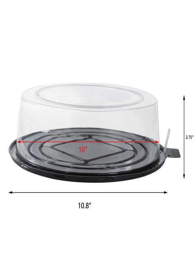 FEOOWV 5pcs Round Clear Cake Carriers for Transport Plastic Disposable Cake Containers Carriers with Dome Lids and Cake Boards Clear Bundt Cake Boxes (10inch) - Image 2
