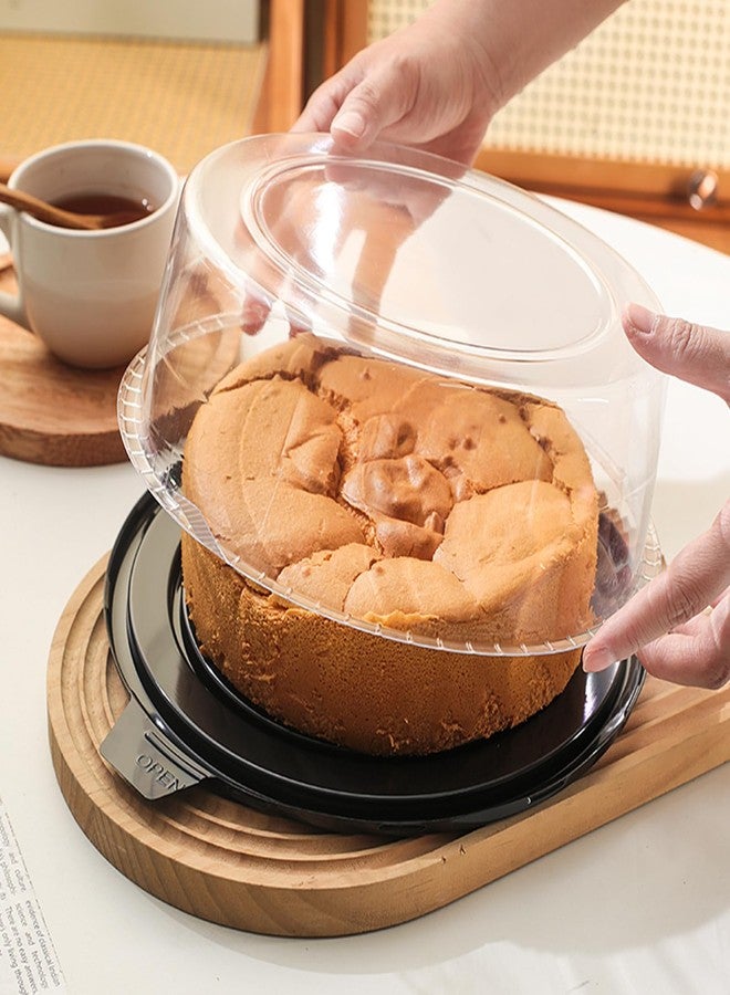 FEOOWV 5pcs Round Clear Cake Carriers for Transport Plastic Disposable Cake Containers Carriers with Dome Lids and Cake Boards Clear Bundt Cake Boxes (10inch) - Image 4
