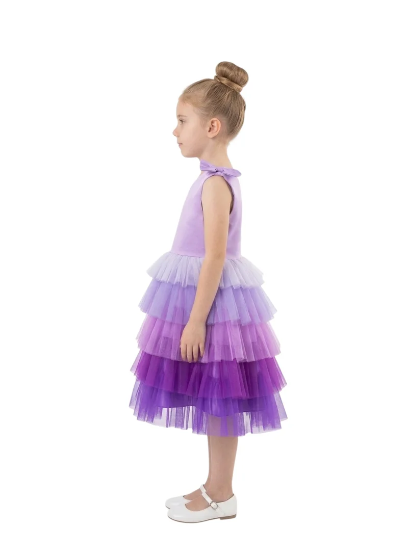 Bidani Girls Tiered Ombre Tulle Party Dress - Purple