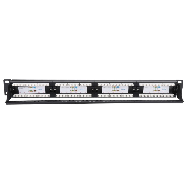 24 Port CAT6 Patch Panel: Cold Rolled Steel Construction - Self-Fixed Force Line Frame for Cable Organization, High Speed Network Compatibility for Modular Equipment Front-End Information Management - Image 5