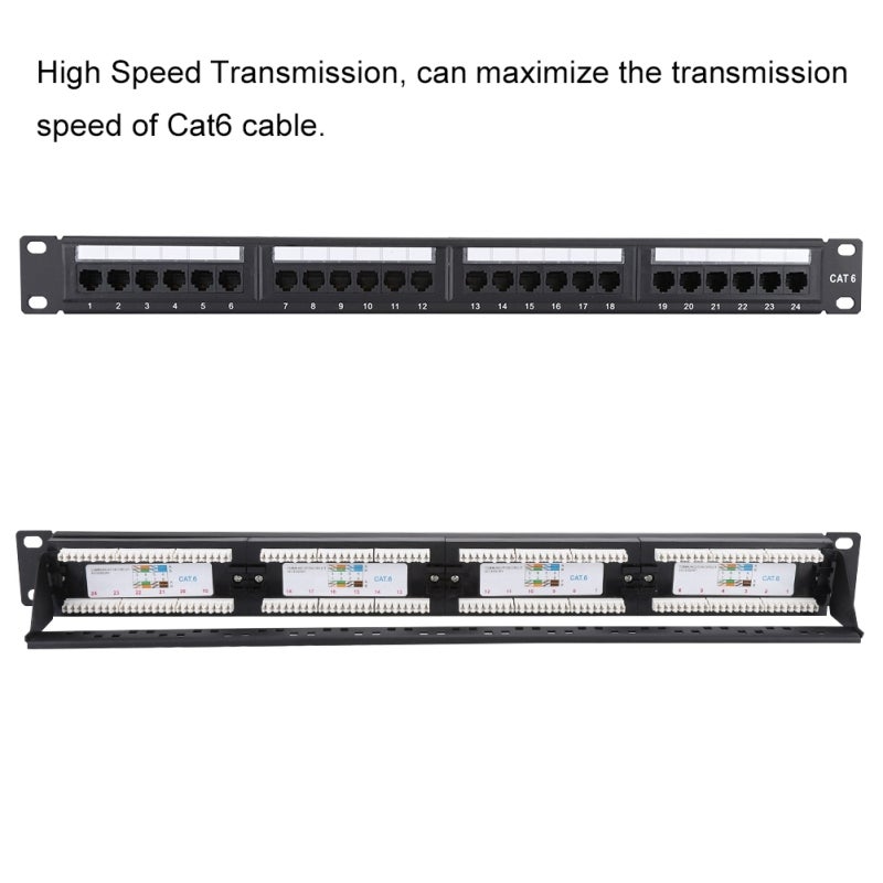 24 Port CAT6 Patch Panel: Cold Rolled Steel Construction - Self-Fixed Force Line Frame for Cable Organization, High Speed Network Compatibility for Modular Equipment Front-End Information Management - Image 4