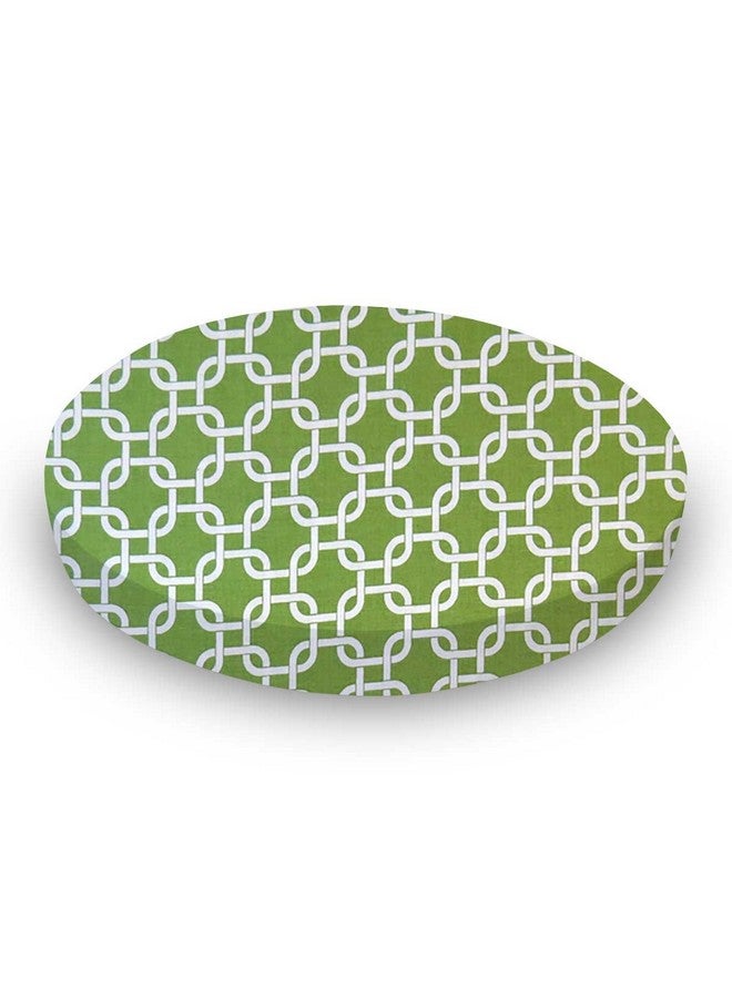 SHEETWORLD.COM SheetWorld Baby Fitted Round Crib Sheet, 100% Cotton Woven Sheet, Unisex Boy Girl, 42 x 42 inches, Citrus Links, Made in USA - Image 1