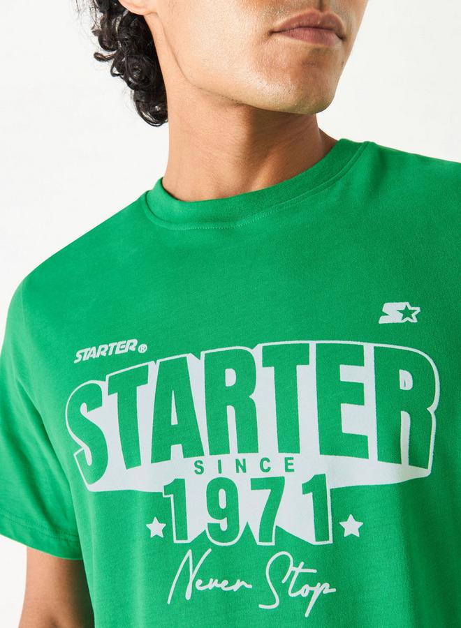 Starter Print T-shirt with Short Sleeves and Crew Neck - Image 4