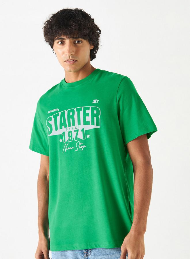 Starter Print T-shirt with Short Sleeves and Crew Neck - Image 1