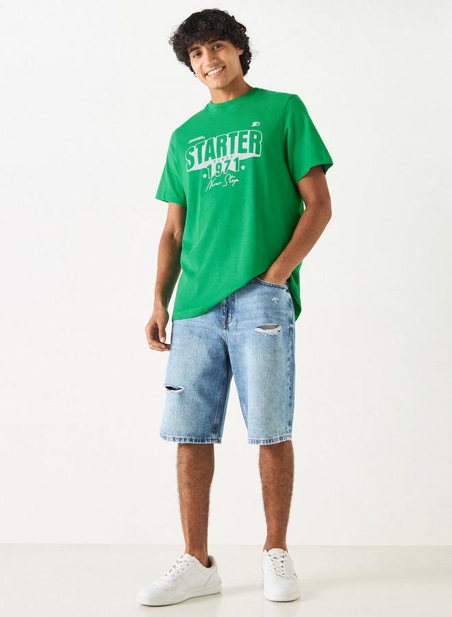 Starter Print T-shirt with Short Sleeves and Crew Neck - Image 2