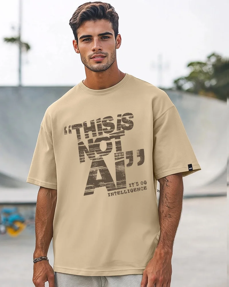 بيواكوف تيشيرت رجالي كبير بطبعة جينجر روت براون إنتليجنس