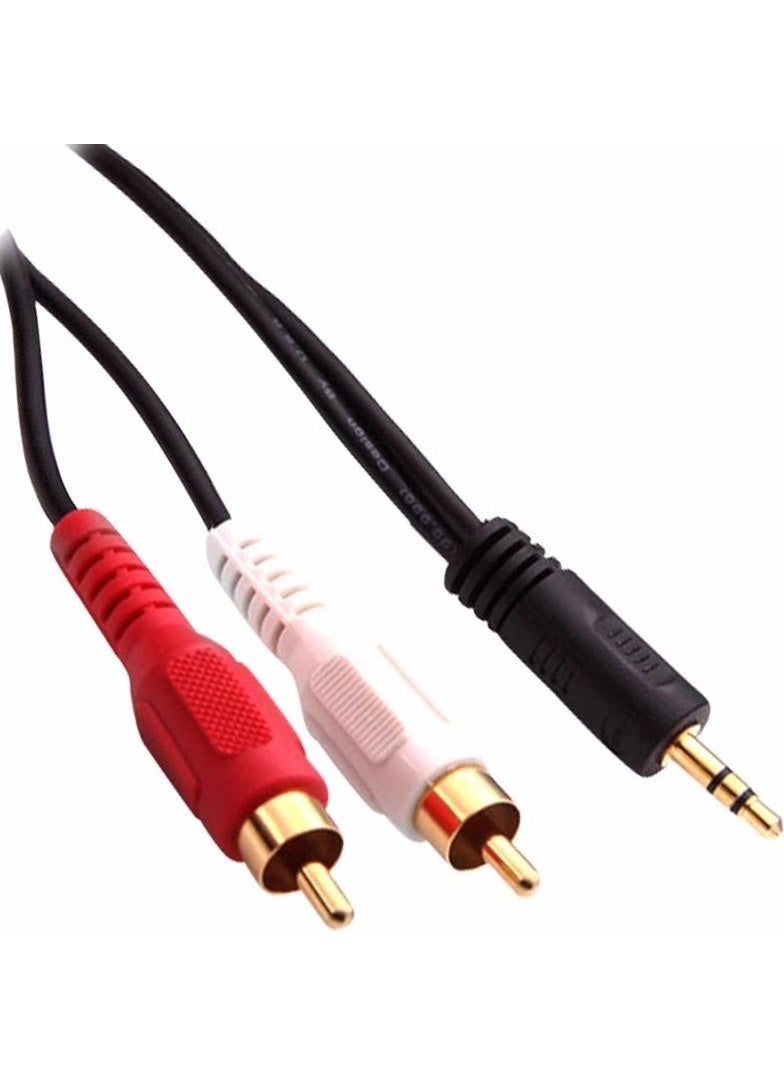 Hq Speed ​​2rca 3.5mm 10 Meter Stereo Cable Gold 
