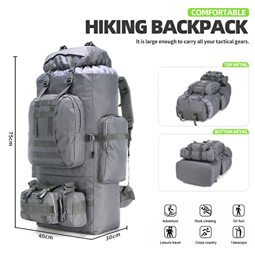 King'sGuard 100L Camping Hiking Backpack Molle Rucksack Military Camping Backpacking Daypack - Image 5