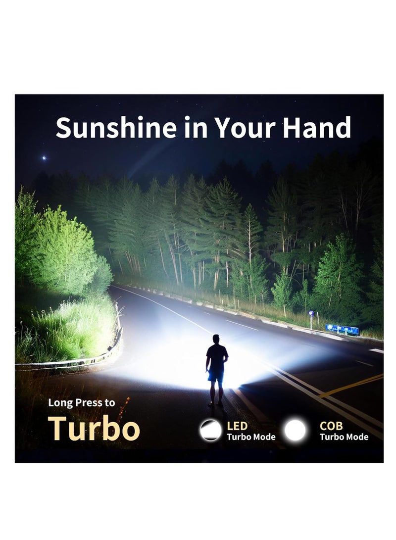 Super Bright Led Mini Flashlight: Multifunctional Outdoor Flashlight for Night Working, Running, Walking, Camping, Fishing, Hiking, Usb C Charging Warning Flash Light Mobile Phone Emergency Power Bank - Image 3