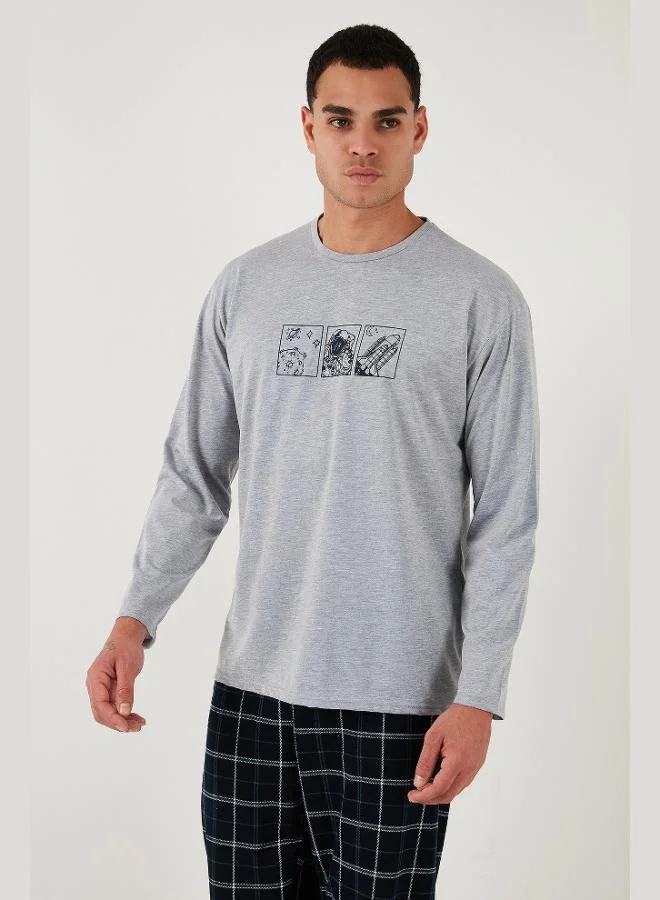 Buratti  Buratti Plaid Cotton Regular Fit High Waist Crew Neck Pajama Set Men's PAJAMAS SET 6574000 for Men | Best Price UAE