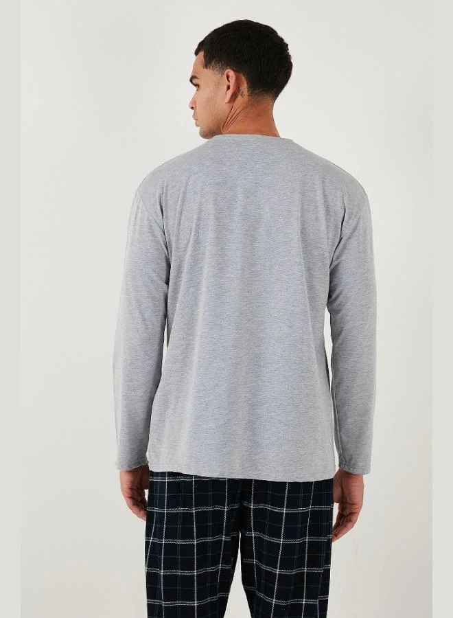 Buratti  Buratti Plaid Cotton Regular Fit High Waist Crew Neck Pajama Set Men's PAJAMAS SET 6574000 for Men | Best Price UAE