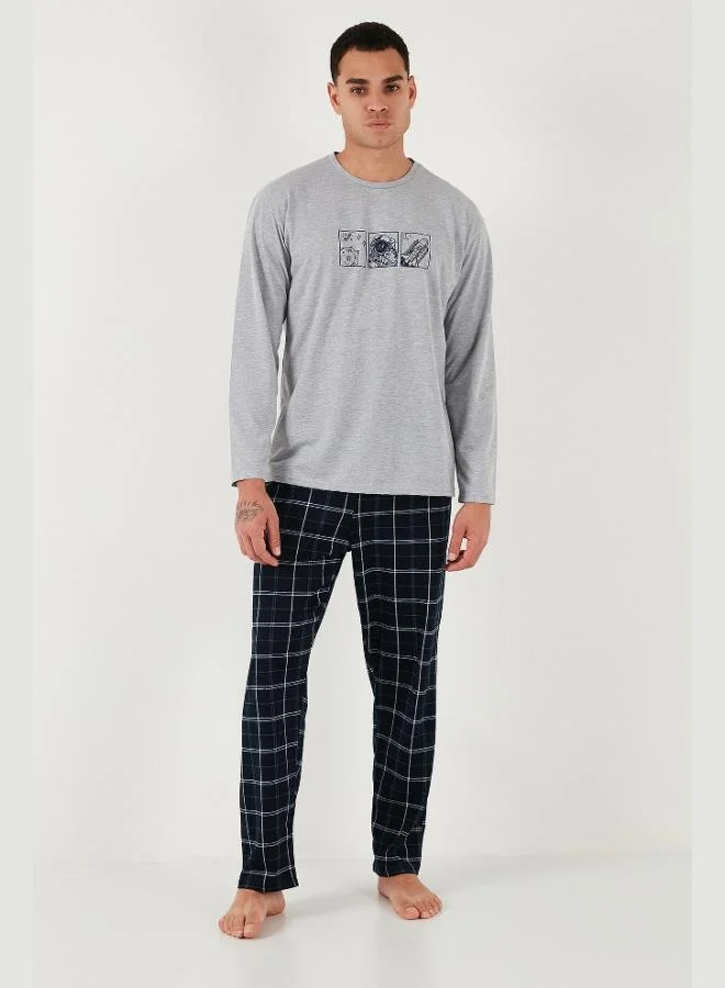 Buratti  Buratti Plaid Cotton Regular Fit High Waist Crew Neck Pajama Set Men's PAJAMAS SET 6574000 for Men | Best Price UAE