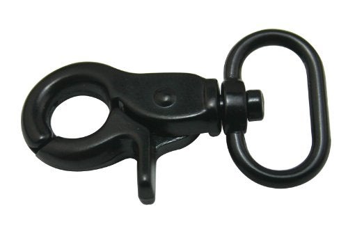 Amanaote Metal Black 0.8 Inside Diameter D-ring Lobster Clasp Claw Swivel Eye Lobster Snap Clasp Hook for Strap (Pack of 8) - Image 1
