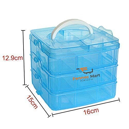Fennec Mart Square Foldable Plastic Organizer Basket Blue 18 Grids - Image 4