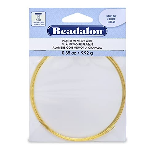 Beadalon Memory Wire, Flat, Necklace, Gold Color, Approx. 7 coils - Image 1