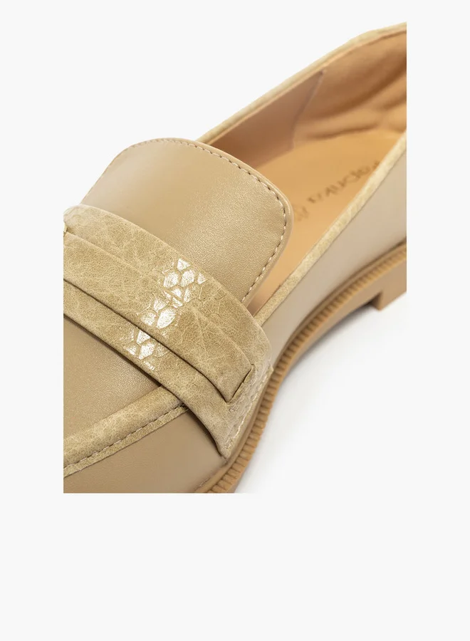Paprika Buckle Accent Slip-On Loafers