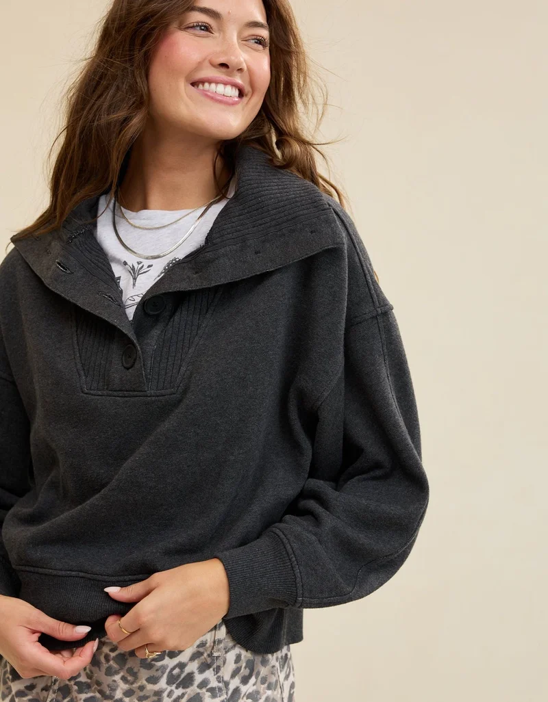 Aerie  Aerie Best Button Sweatshirt for Women | Best Price UAE