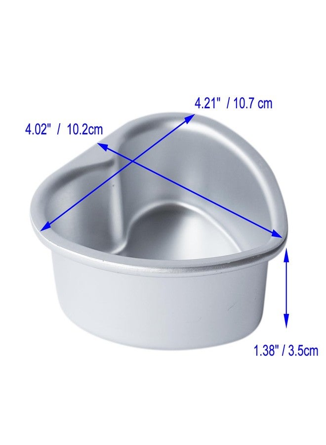 Heluok 4 Inch Heart Shaped Cake Pan Set of 2, Aluminum Heart Shape Cake Tin, Small Baking Pan for Weddings, Birthday, Party Desserts, Family, Anniversary - Image 2