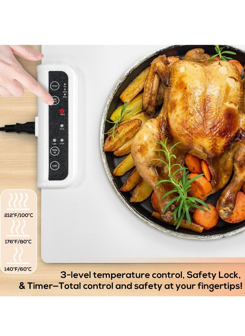 Generic Electric Warming Tray with Adjustable Temperature,Large and Full Surface Heating,Rollable & Portable, 3 Heat Settings & Fast Heating,for Holidays, Daily Use,Family Gatherings  - Image 2