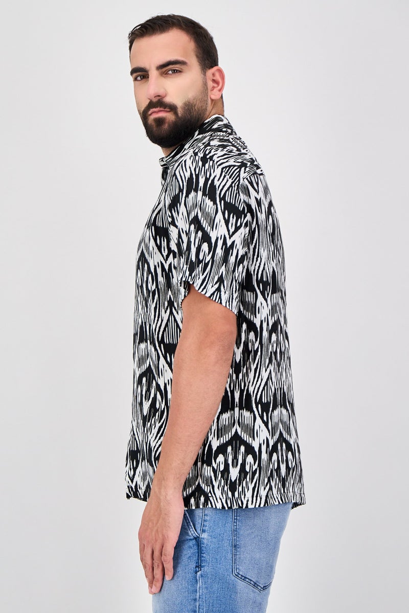 Celio Men Regular Fit Graphic Print Short Sleeve Casual Shirt, Multicolor - Image 2