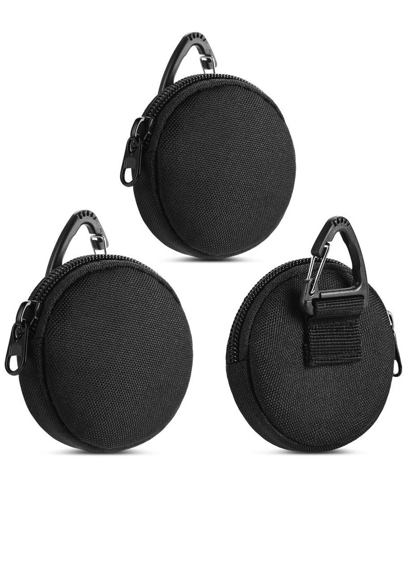 Zikra Outdoor Circle Carrying Key Holder Case Small Zipper Coin Purse Keychain Wallet, Professional EDC Pouch Accessories Case for Military Gear Bags, Little Change Wallet, Wireless Headset Pack, 3PCS - Image 1