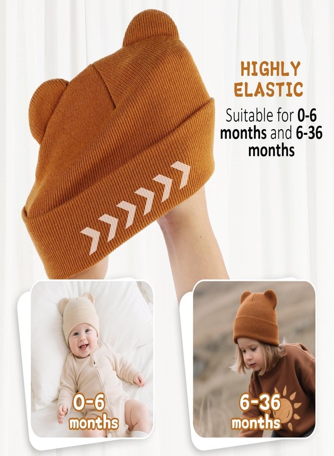 Weradau Baby Winter Beanie Hat,Kids Cute Bear Ears Soft Knit Beanie for Infant Boys Girl Warm Winter Hat Caps 0-6 Months - Image 4