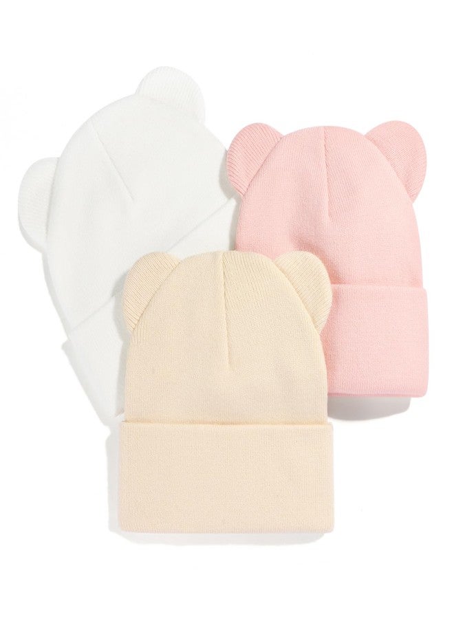 Weradau Baby Winter Beanie Hat,Kids Cute Bear Ears Soft Knit Beanie for Infant Boys Girl Warm Winter Hat Caps 0-6 Months - Image 1