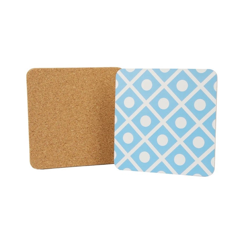 Y&D 4\ Square Wooden Coasters with Thick Cork Base – Durable Drink Coasters for Home Decor, Set of 4, Ideal Gift" - Image 4