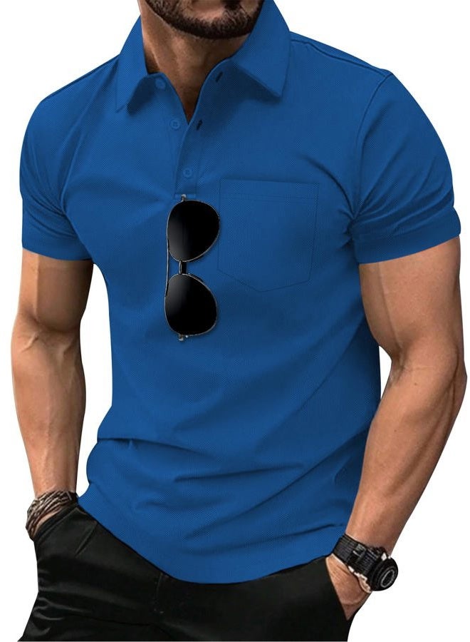 SCODI 5 Pack Mens Pocket Polo Shirts Short Sleeve Multipack Golf Shirt for Men Moisture Wicking Casual Athletic Work T-Shirts, Grey Khaki Green Blue Black, 3XL - Image 2