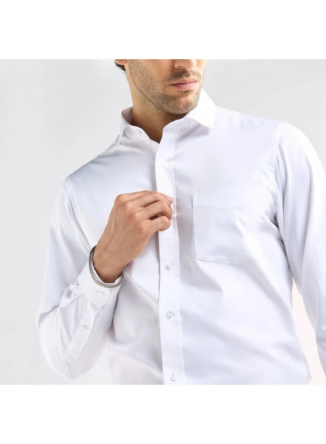 Splash FAV Regular Fit Solid Shirt with Chest Pocket and Long Sleeves