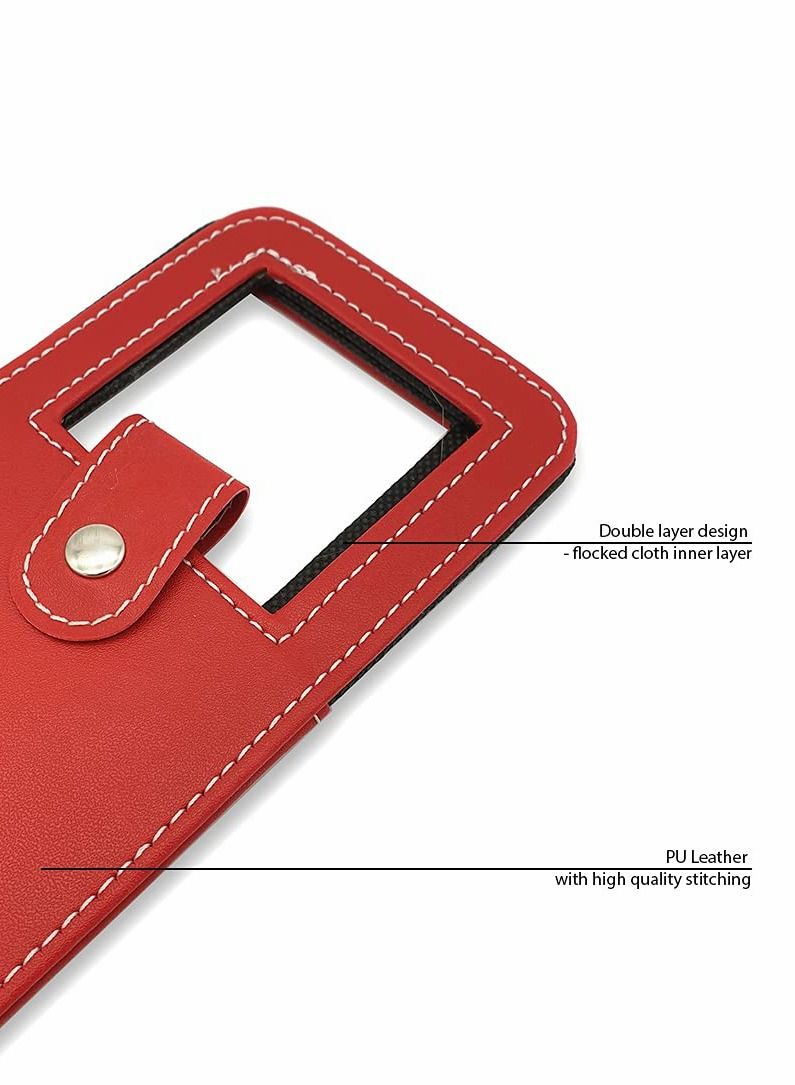 SYOSI 2pcs Wine Gift Bags for Single Bottle, Red PU Leather Single Reusable Wine Bottle Bags with Handle, for Birthday Wedding Anniversary - Image 3