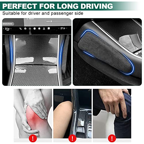 ONKENTET 2PCS Automotive Center Consoles Suede Knee Cushion Car Knee Cushion Armrest Support Car Pillow Auto Knee Leg Elbow Cushion Pads Soft Arm Pad Interior Pad Accessories for Car Truck (Grey) - Image 3