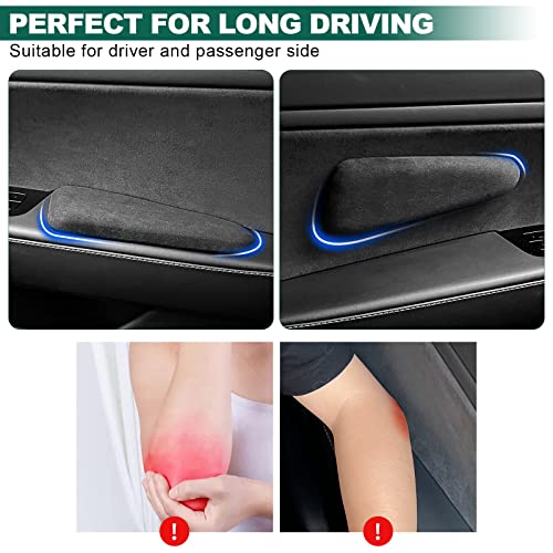 ONKENTET 2PCS Automotive Center Consoles Suede Knee Cushion Car Knee Cushion Armrest Support Car Pillow Auto Knee Leg Elbow Cushion Pads Soft Arm Pad Interior Pad Accessories for Car Truck (Grey) - Image 4