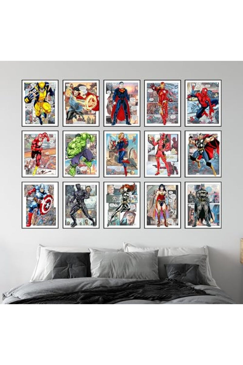 BigWig Prints Superhero Posters - Super Hero Room Decor for Boys, Superhero Bedroom Decor, Superhero Wall Decor, Comic Book Decor for Boys Room, Girls Superhero Room Decor - Unframed Set of 15 (8x10) - Image 3