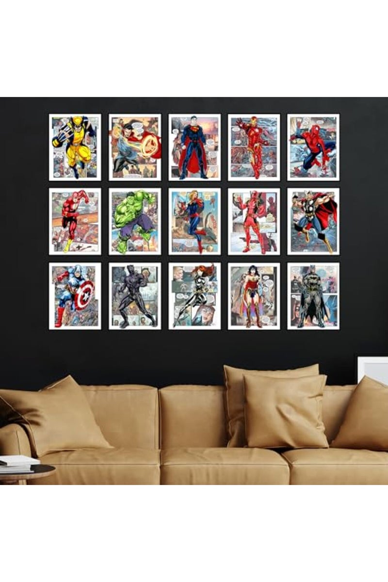 BigWig Prints Superhero Posters - Super Hero Room Decor for Boys, Superhero Bedroom Decor, Superhero Wall Decor, Comic Book Decor for Boys Room, Girls Superhero Room Decor - Unframed Set of 15 (8x10) - Image 5