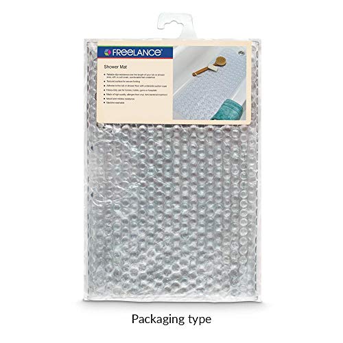 Freelance PVC Shower Mats for Bathroom Anti Slip - 61x38 cm Transparent - Antiskid Bath Mat - Anti Skid Mat for Bathroom Floor/Shower - Non-Slip Grip for Bathing Area - Ideal Bath Tub Accessory - Image 2