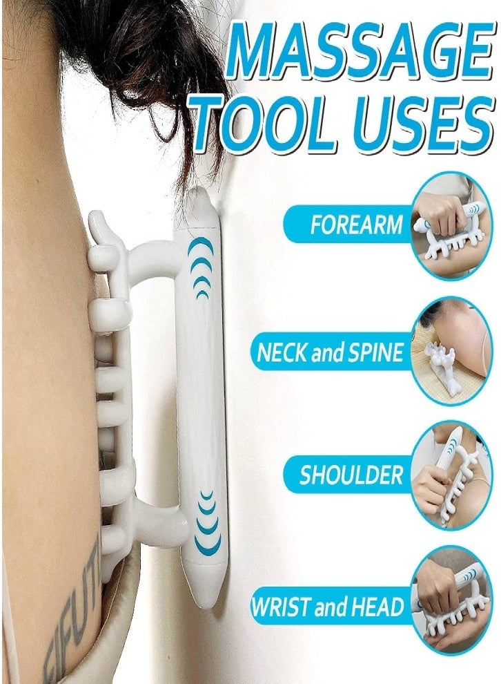 أداة تدليك اللفافة، جهاز تدليك محمول، أداة لتخفيف آلام العضلات العميقة للرقبة والظهر والساقين والجسم بالكامل (أبيض) - Image 4