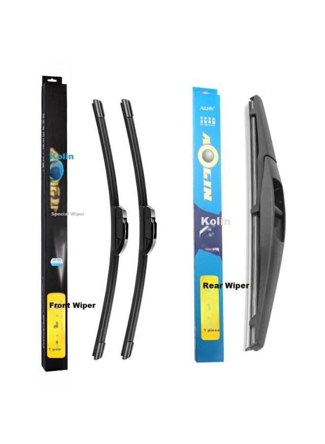 AOLIN شفاطات الزجاج الأمامي والخلفي من أولين لسيارات هوندا أوديسي [15-الحاضر]/أكورا MDX [16-الحاضر] مجموعة شفاطات الزجاج بحجم أصلي شريط مطاطي - Image 1