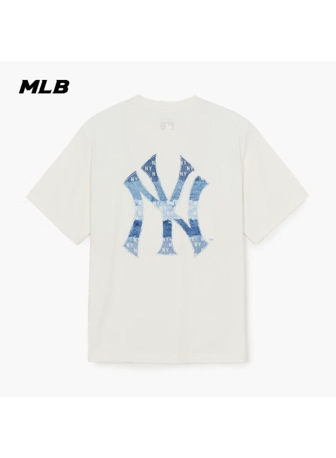 Mlb Uni Short Sleeve Back Logo Sun Protection Sports Casual T-shirt 26 New 3atsm0663-50crs-s - Image 1
