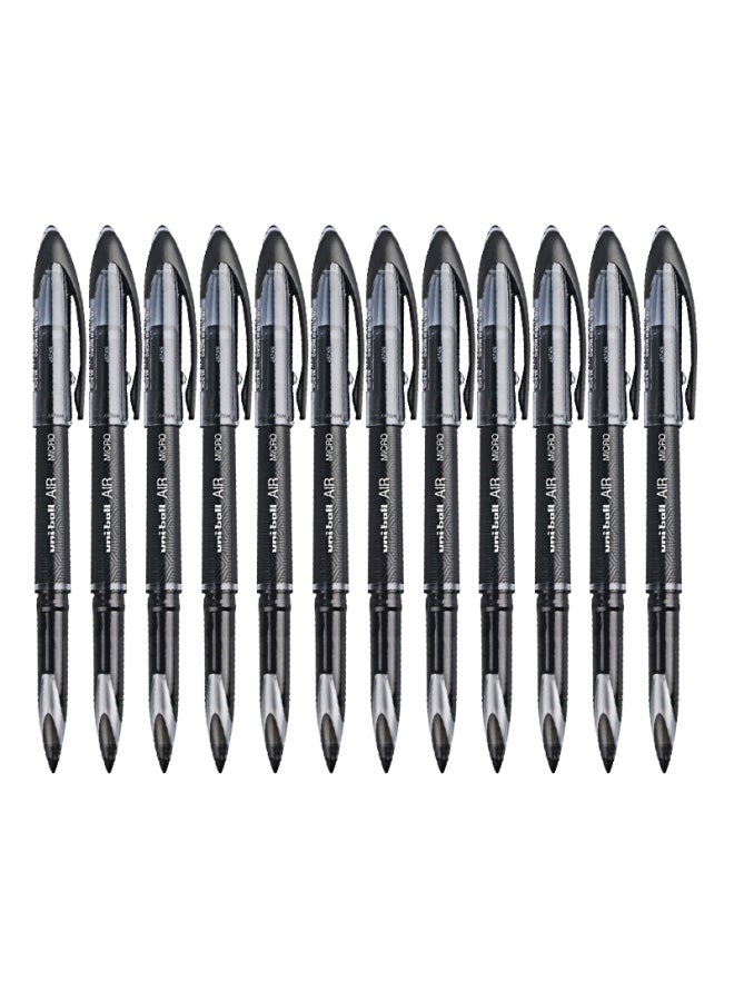 يوني Uni Mitsubishi Uni-ball Air High-tech Black Gel Pen 0.5mm قلم توقيع Business Direct Liquid Pen قلم طالب أنيق Exam Pen Uba-188m 12 Pack - Image 3