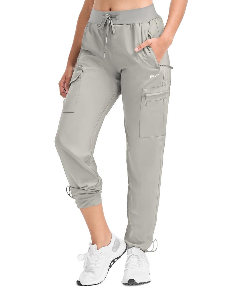 BVVU Womens Hiking Pants Lightweight Quick Dry Travel Outdoor Pants Waterproof Work Cargo Joggers with Zipper Pockets - Image 2