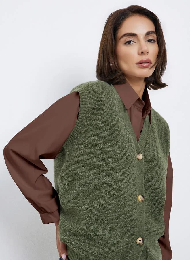 ستايلي فيست فليس محبوك بلا أكمام