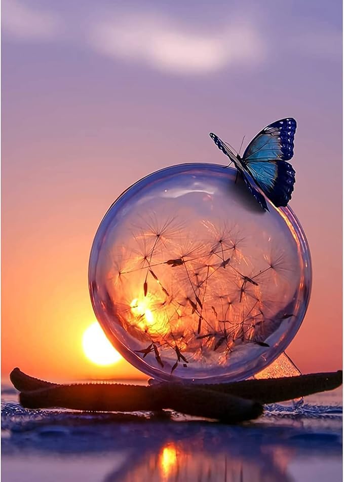 RANUR 5D Butterfly Diamond Painting Kit, Home Wall Decor, Diamond Art Kit for Kids and Adults, Stunning DIY Decor with Rhinestone, Artistic Masterpieces - Image 1