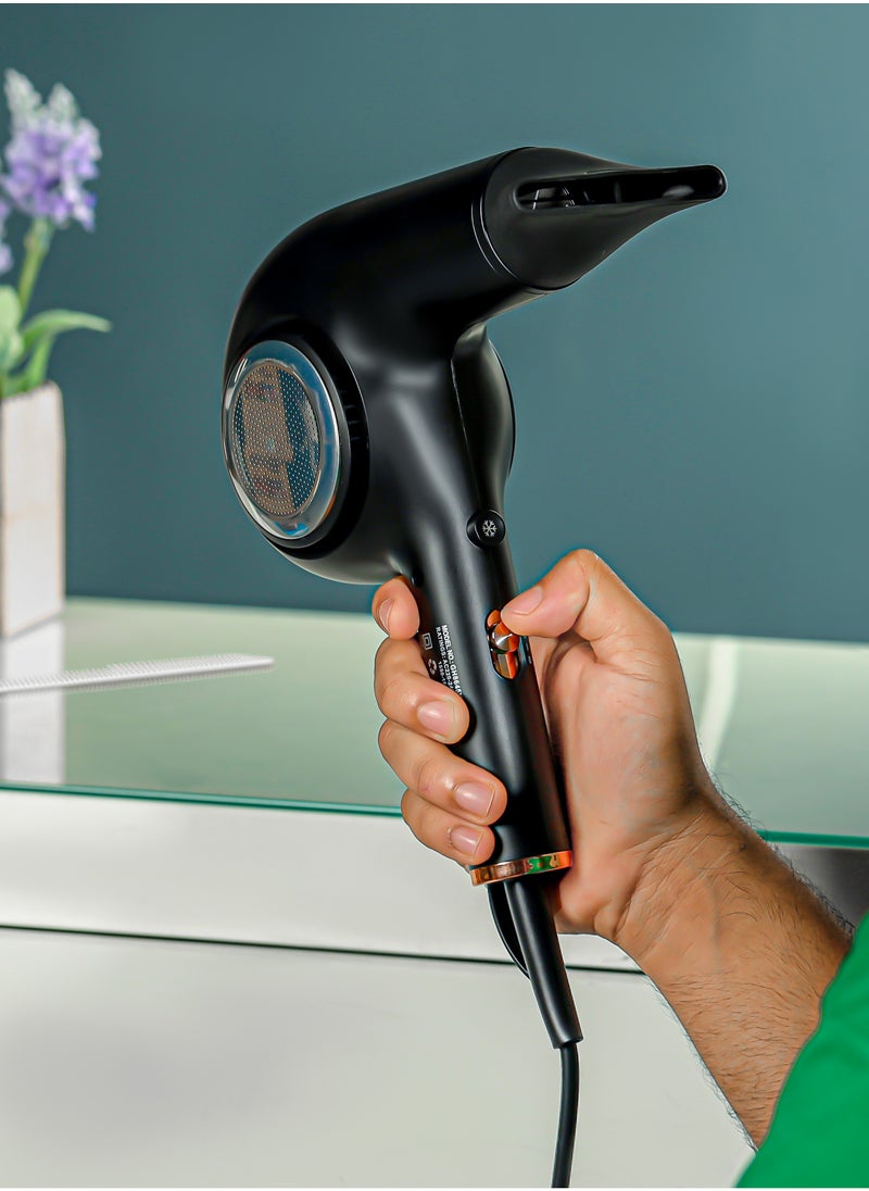 GEEPAS - Professional Hair Dryer with 3 Speed Control, Streamline Modern Design, Cool Shot Function, Hang-up Hook, Detachable Cap, Removable Back Cover - Image 1