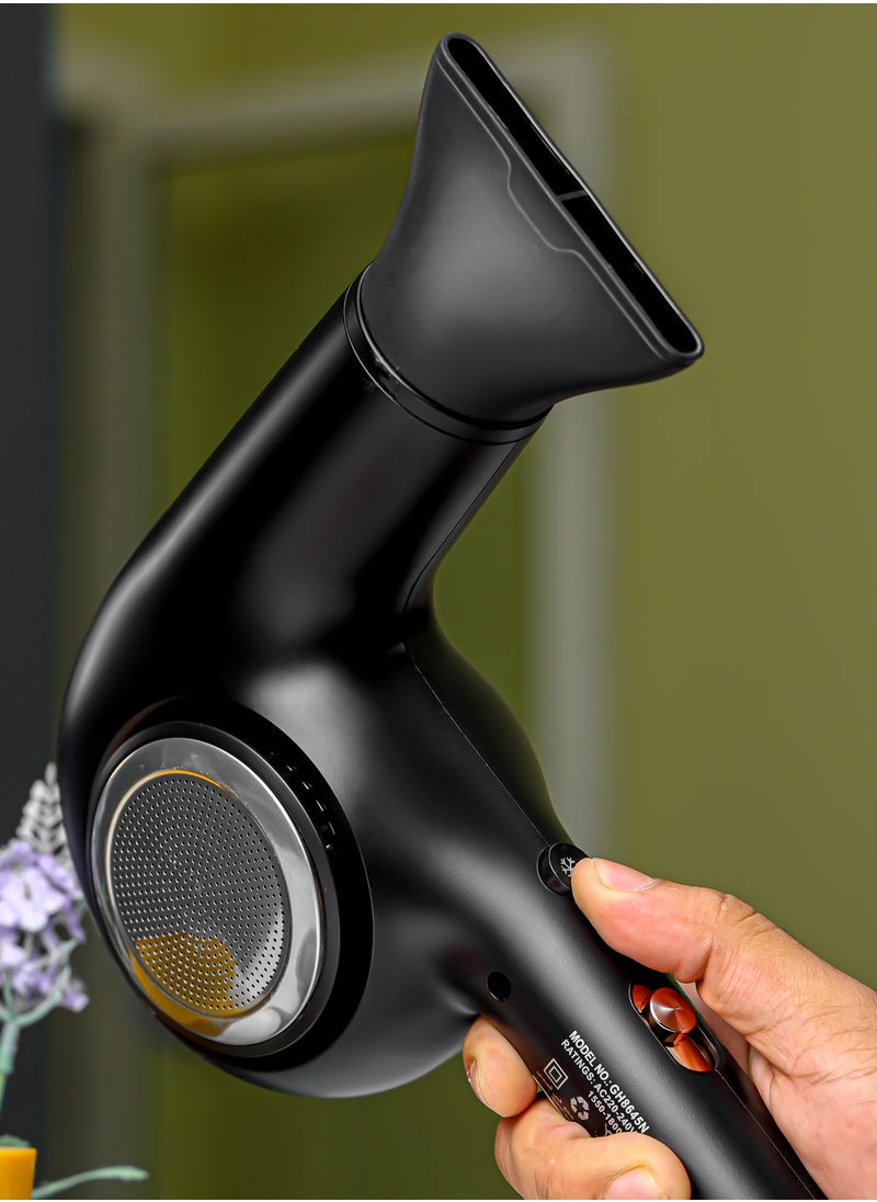 GEEPAS - Professional Hair Dryer with 3 Speed Control, Streamline Modern Design, Cool Shot Function, Hang-up Hook, Detachable Cap, Removable Back Cover - Image 1