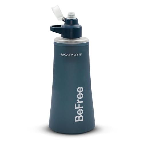 Katadyn BeFree AC Collapsible Water Filter Bottle 10L for Travel Camping Hiking 2Stage Filter Removes Bacteria Microplastics Improves Taste Lightweight BPAFree Blue - Image 1