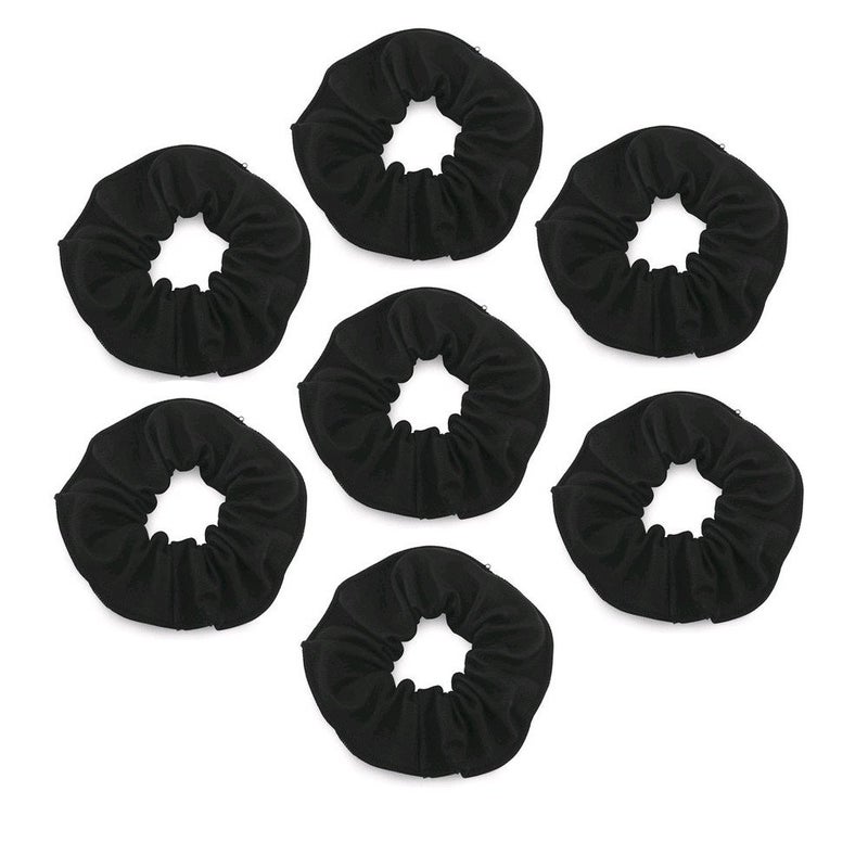 Cotton Scrunchie Set Set of 10 Soft Cotton Scrunchies All Black