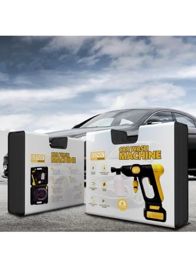 دينكس ماكينة غسيل السيارات غسالة الضغط العالي 21 فولت - غسالة السيارة - مسدس غسيل كهربائي لاسلكي محمول بالضغط العالي، يستخدم لتنظيف الأرضيات في غسيل السيارات وسقي الحديقة | 180W - Image 2