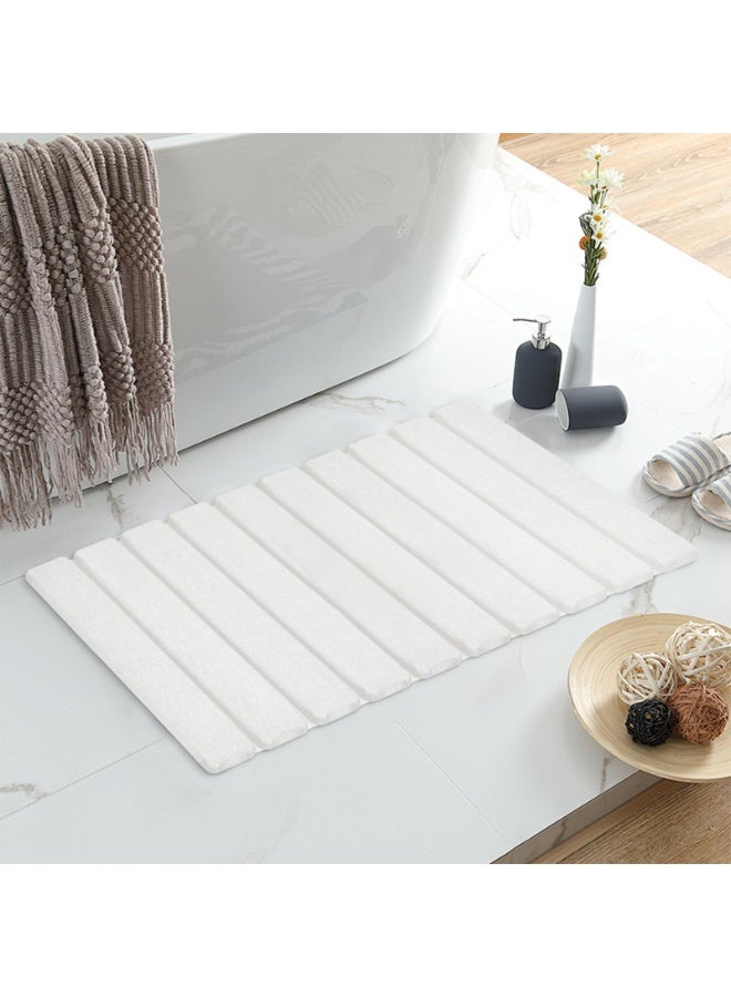 Foldable Stone Bath Mat, Non-Slip Diatomaceous Earth Bath Mat, Super Absorbent Quick Drying Bath Stone Mat, Luxury Bath mat for Bathroom Kitchen Bathtub, 23.4 * 15.4" White - Image 4
